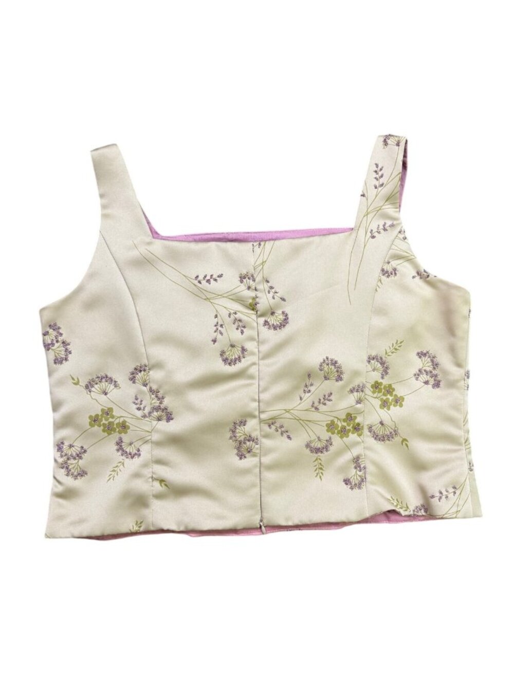 Jwffrey & Dara Womens Cream Satin Floral Jacket & Sleeveless Top Set Size 16 - Picture 5 of 9
